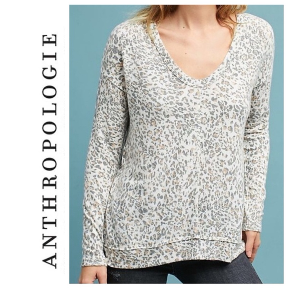 EUC Michael Stars for Anthropologie Leopard Print Sweater
